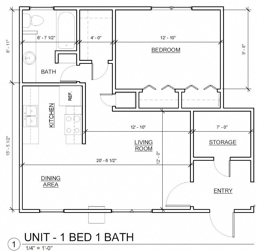 One bedroom floor plan